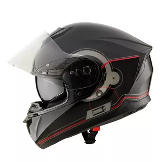 Мото каска W-TEC Yorkroad Fusion - Black Grey Red Glossy