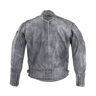 Мъжко кожено мото яке W-TEC Sheawen Waxed Grey - сиво