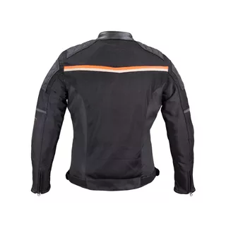 Мъжко мото яке W-TEC 2Stripe - черно-бежово-оранжев