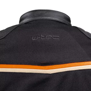 Мъжко мото яке W-TEC 2Stripe - черно-бежово-оранжев