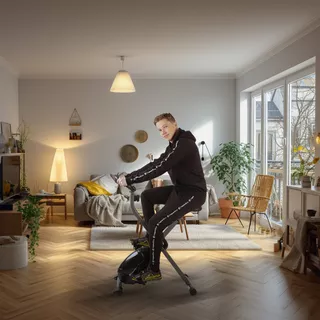 Сгъваем велоергометър inSPORTline Xbike - черен