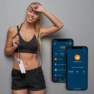 Въже за скачане inSPORTline Jumpsmart - бяло