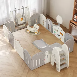 Детска пластмасова кошара с аксесоари inSPORTline Teutonino 186x236 см