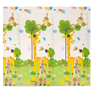 Сгъваема детска подложка inSPORTline Michlino 150x180x1,2 см - Zvířátka abc/Zvířatka louka