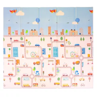 Сгъваема детска подложка inSPORTline Michlino 150x180x1,2 см - Zvířátka abc/Zvířatka louka