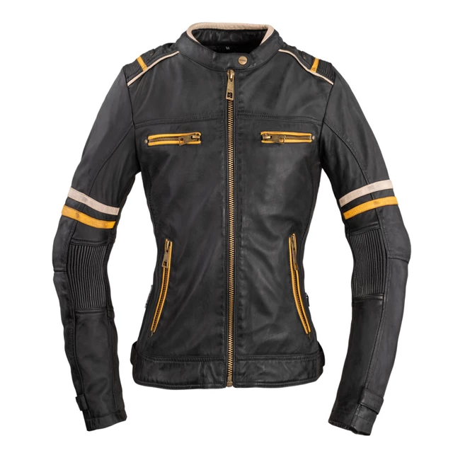 Дамско кожено мото яке W-TEC Traction Lady - черен - черен
