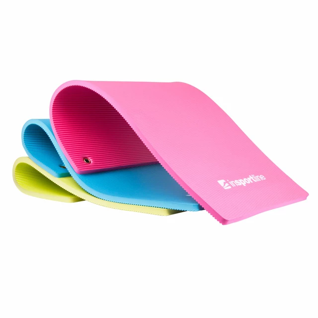 Постелка за йога inSPORTline Profi 100 cm - Розово/червено/