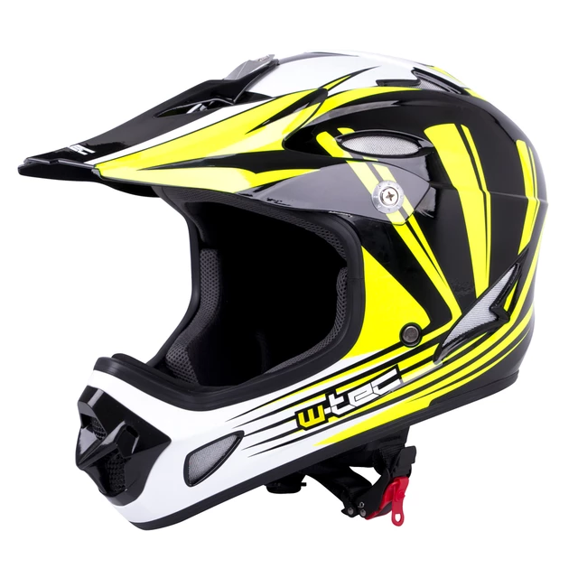 Каска за спускане W-TEC FS-605 Allride - Комикс - Жълта графика