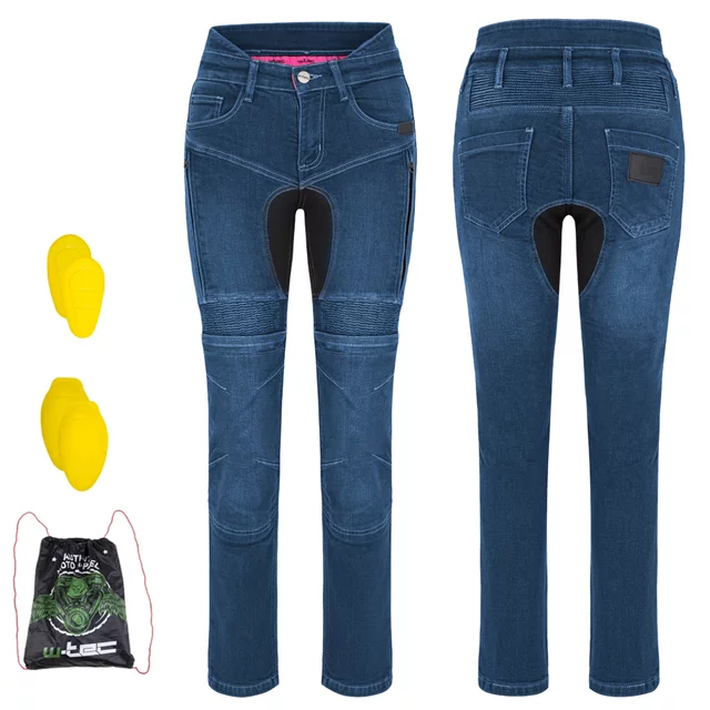 Дамски мото джинси W-TEC Biterilla Eva Lady - син - син