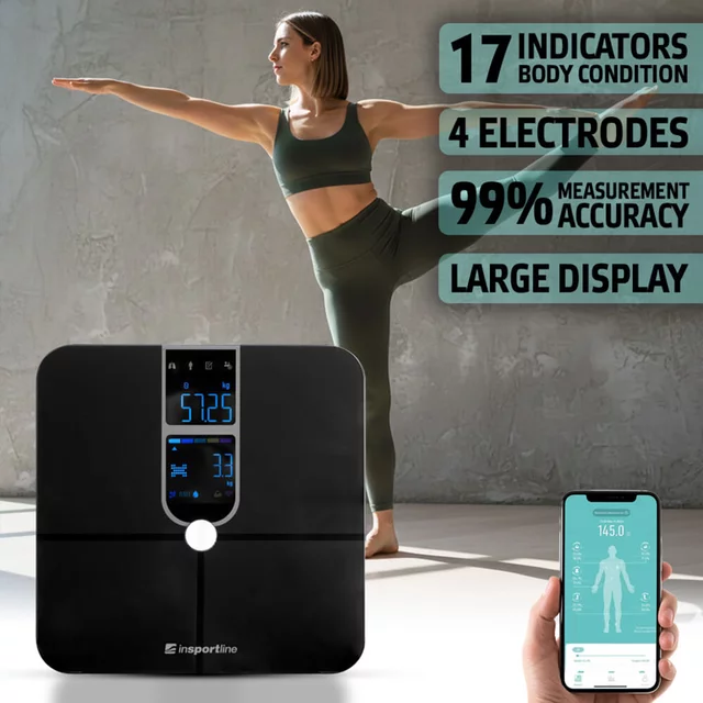 Smart кантар inSPORTline Syncale 100 - бяло - черен