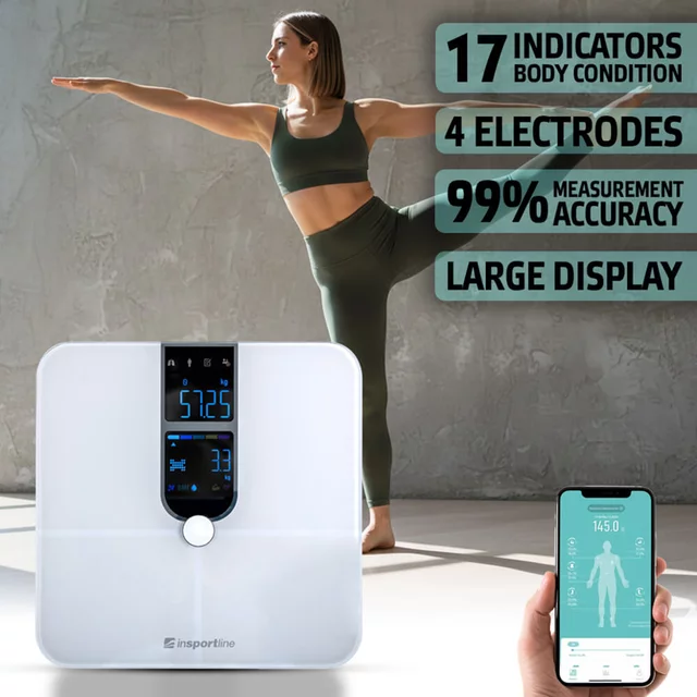 Smart кантар inSPORTline Syncale 100 - бяло - бяло