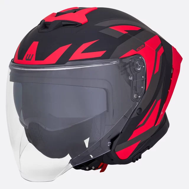Мото каска W-TEC Voltik Graphic - жълто - червено