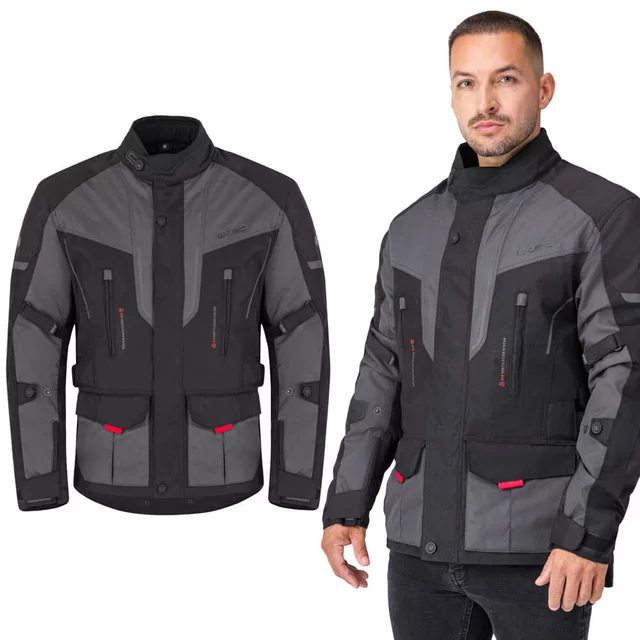Pánská moto bunda W-TEC Xeniaq - черен-сив - черен-сив