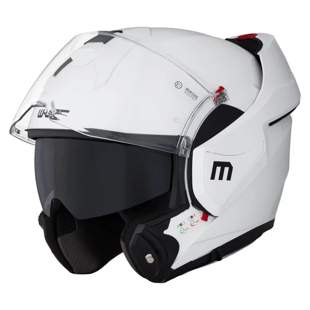 Модуларна каска W-TEC Sabron P/J - перлено бяло
