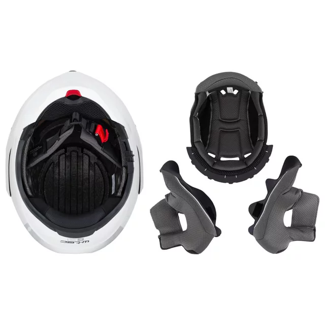 Модуларна каска W-TEC Sabron P/J - перлено бяло