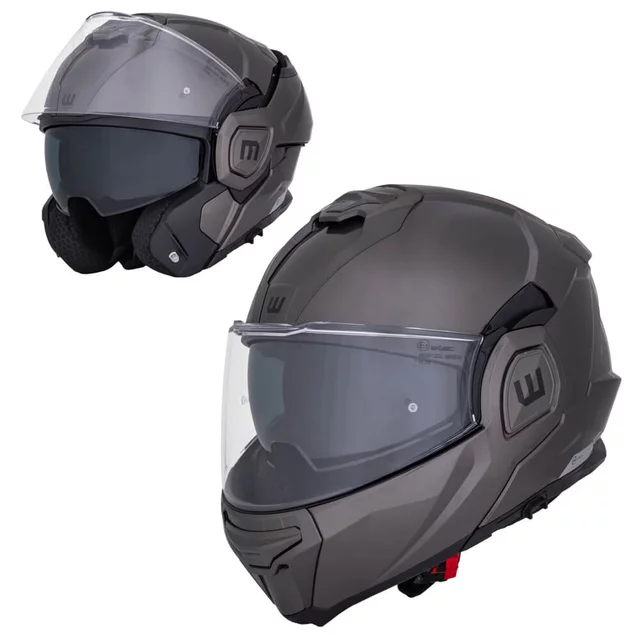 Отваряема мото каска W-TEC Zoroz P/J - Metallic Grey - Metallic Grey