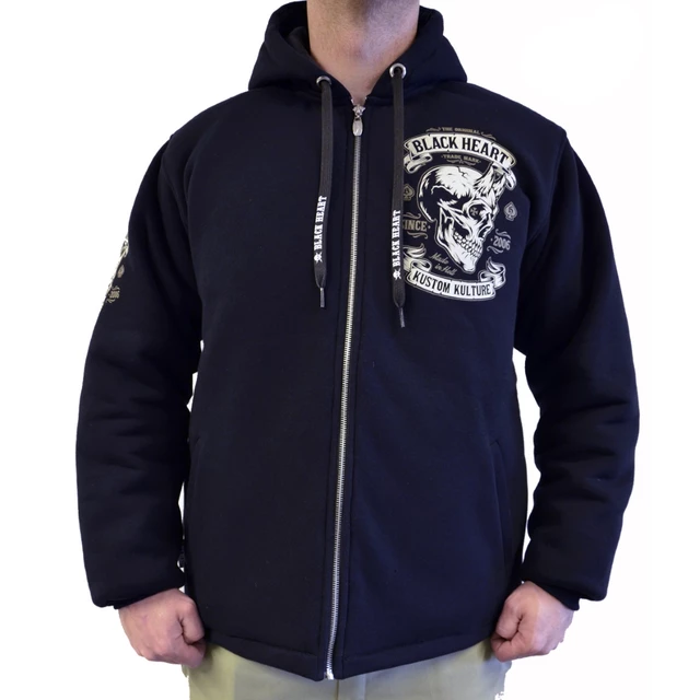 Суитшърт BLACK HEART Devil Skull Lined - черен