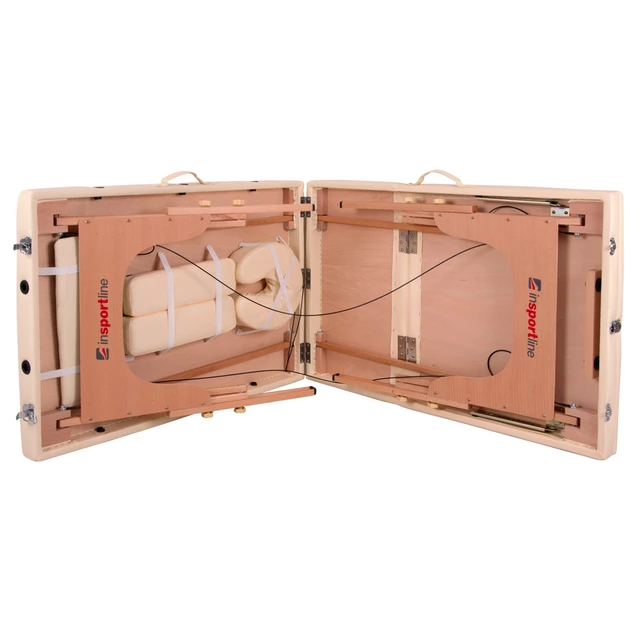 Масажна маса inSPORTline Japane 3-pieces wooden - бяло-оранж