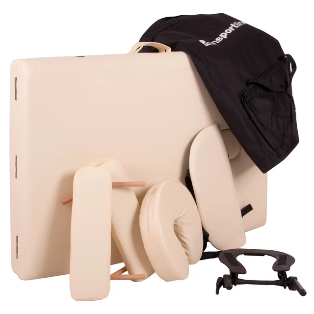 Масажна маса inSPORTline Japane 3-pieces wooden - бяло-оранж