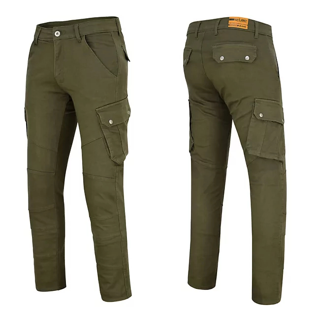 Мото панталони W-TEC Nuksan - черен - зелен