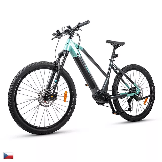 Дамски планински ел. велосипед inSPORTline ISL Asuki 630 Wh 27,5" - модел 2025 - Аква Син