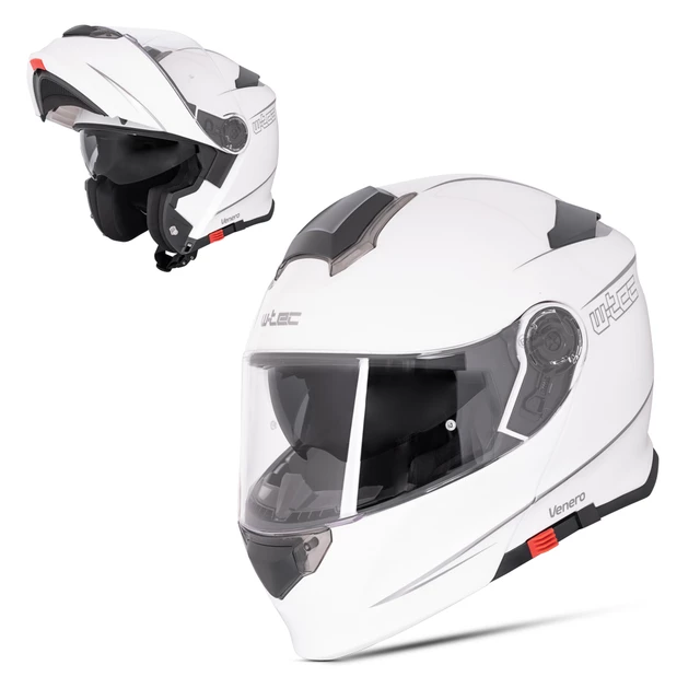 Мото каска W-TEC Venero - Glossy Black-Neon Yellow - Glossy White