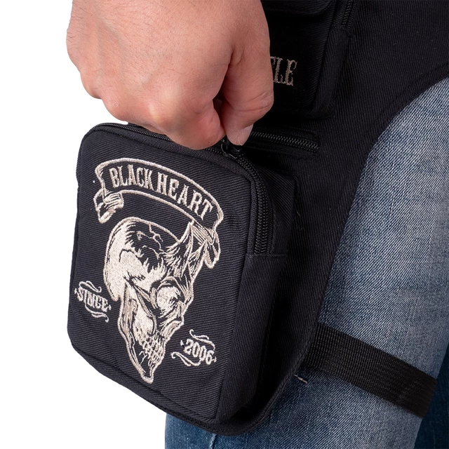 Мото чанта за кръст W-TEC Black Heart Devil Skull Black Tex