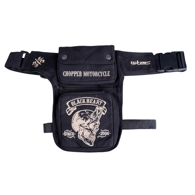Мото чанта за кръст W-TEC Black Heart Devil Skull Black Tex
