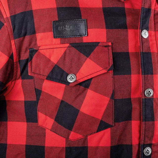 Мото риза W-TEC Black Heart Rattlesneak - zeleno-černá kostkovaná