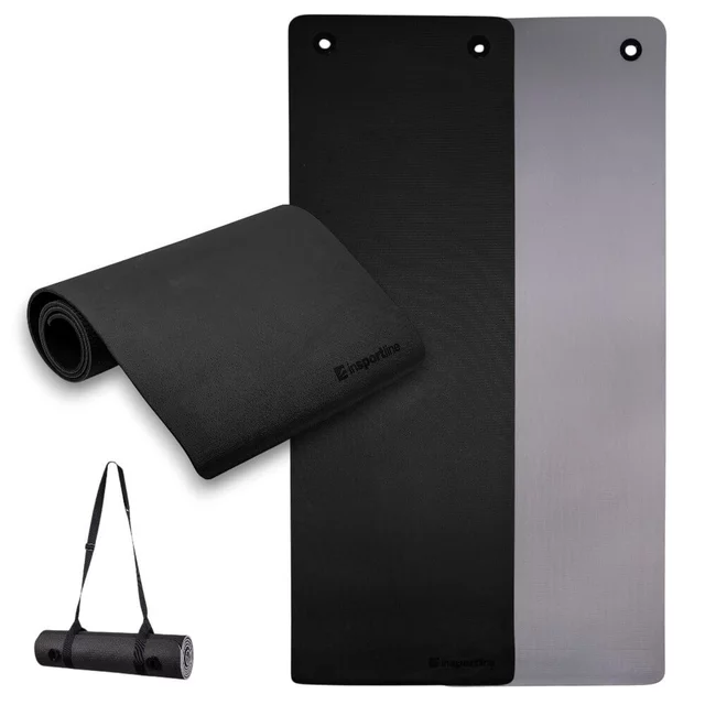 Постелка за упражнения inSPORTline Kikami 180 × 61 × 0,8 см - черен-сив