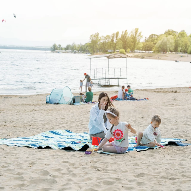 Одеало за пикник inSPORTline Livetino 300x200 cм - calm ocean