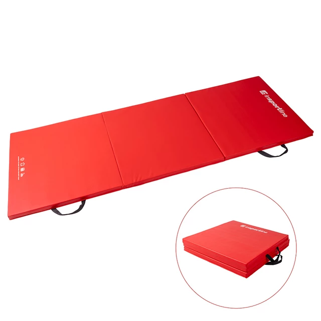 Гимнастическа постелка inSPORTline Trifold 195x90x5 cm - червен - червен