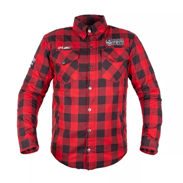 Мото риза W-TEC Black Heart Rattlesneak - červeno-černá kostkovaná