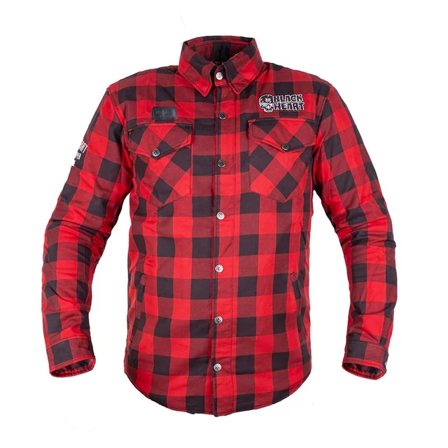 Мото риза W-TEC Black Heart Rattlesneak - zeleno-černá kostkovaná - červeno-černá kostkovaná