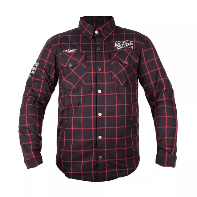 Мото риза W-TEC Black Heart Rattlesneak - černá s červeným pruhem