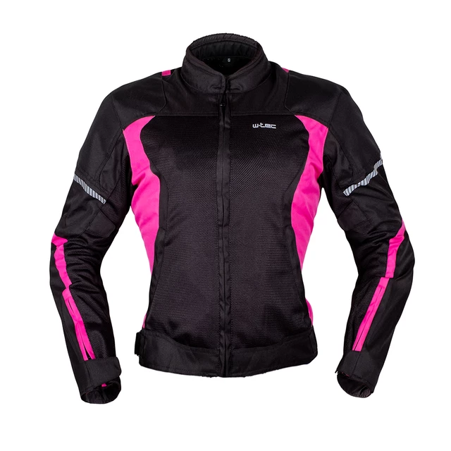 Дамско лятно мото яке W-TEC Martix Lady - черно-розов - черно-розов