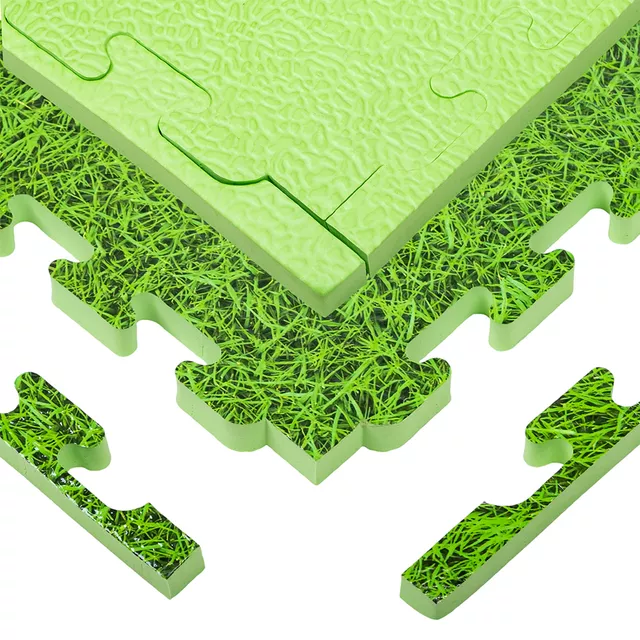Пъзел татами настилка inSPORTline Zemalpro 100x100x2 cm - motiv trávníku