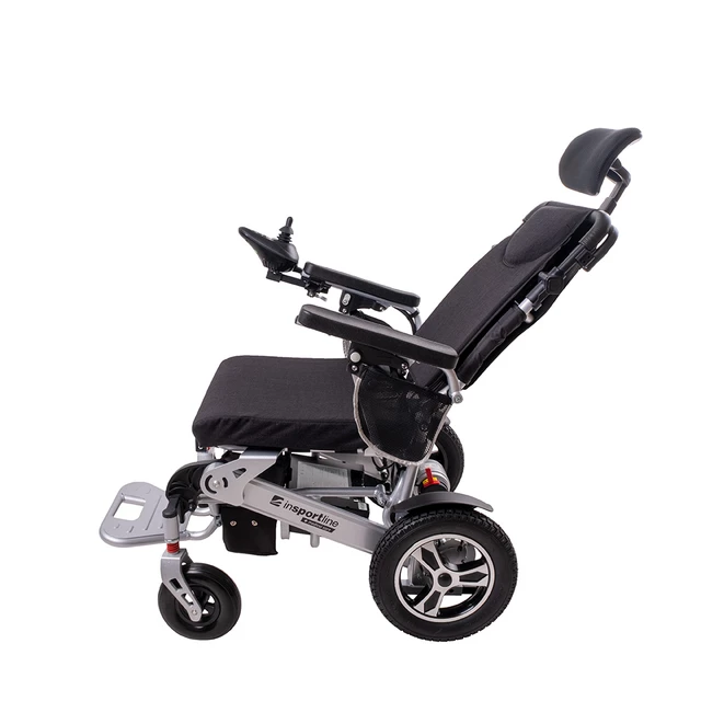Електрическа инвалидна количка inSPORTline Hawkie Evo II с регулируема облегалка 700W﻿ - сребрист