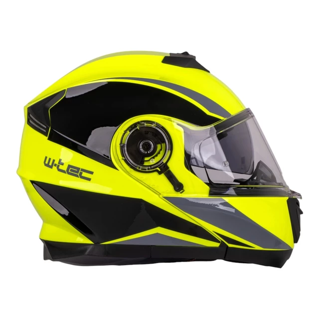 Мото каска W-TEC Banelmeda - šedo-černo-fluo žlutá