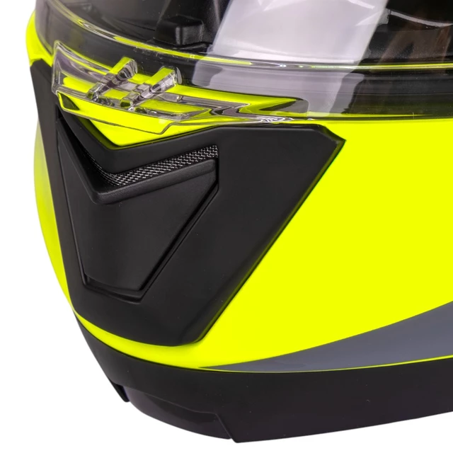 Мото каска W-TEC Banelmeda - šedo-černo-fluo žlutá