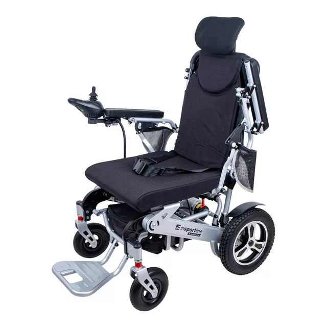 Електрическа инвалидна количка inSPORTline Hawkie Evo II с регулируема облегалка 700W﻿ - сребрист