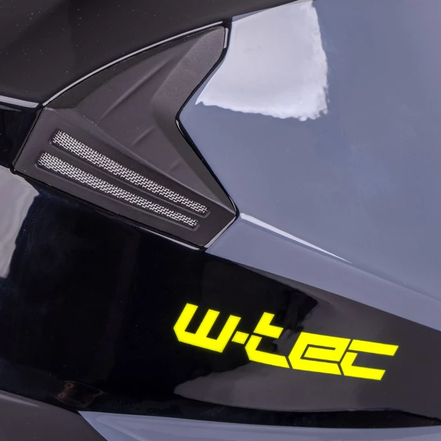 Мото каска W-TEC Banelmeda - šedo-černo-fluo žlutá