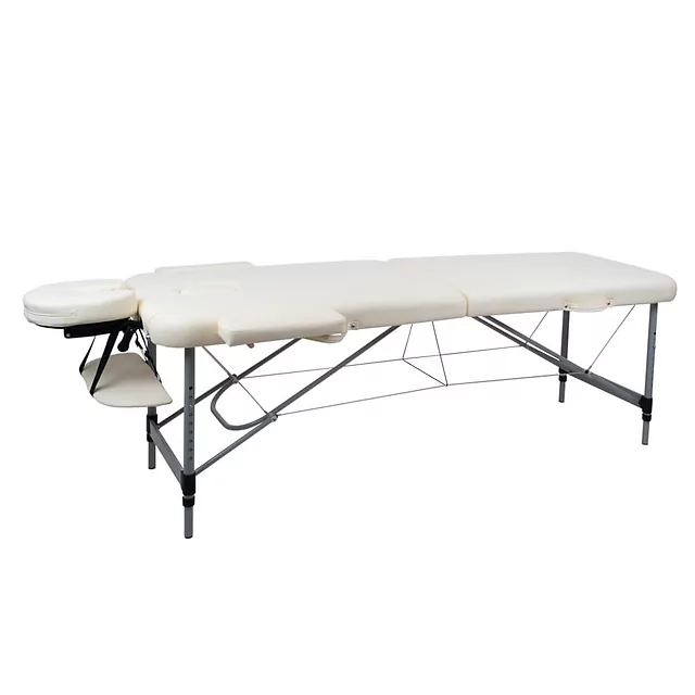 Алуминиева масажна маса inSPORTline Morrani 186 × 60 × 62.5–85.5 см - сметана