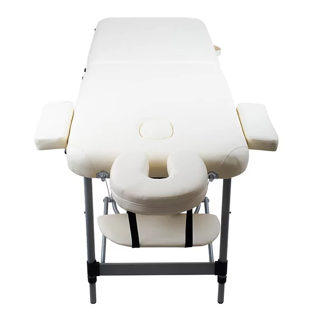 Алуминиева масажна маса inSPORTline Morrani 186 × 60 × 62.5–85.5 см - сметана