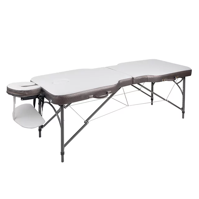 Алуминиева масажна маса inSPORTline Kiyora 186x70x62,5-85,5 cm - бял сив