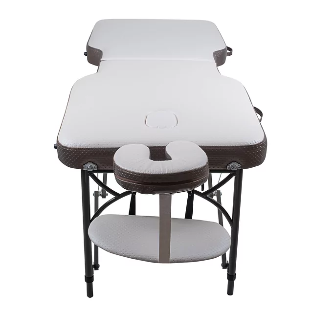 Алуминиева масажна маса inSPORTline Kiyora 186x70x62,5-85,5 cm - бял сив