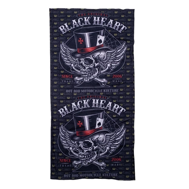 Многофункционална кърпа за врат W-TEC Black Heart Scarfest - Wings Skull