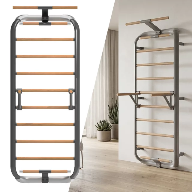 Шведска стена inSPORTline Wootkit 220x86 см - черен