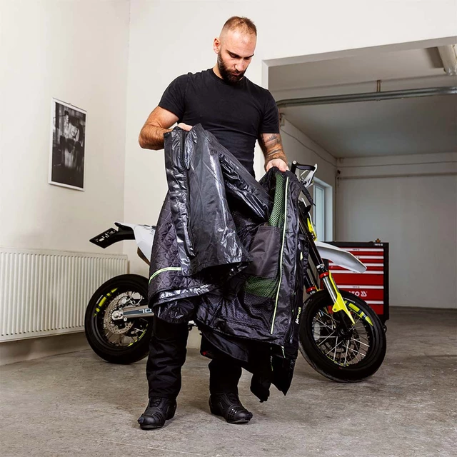 Мъжко мото яке W-TEC Aircross - черно-златисто