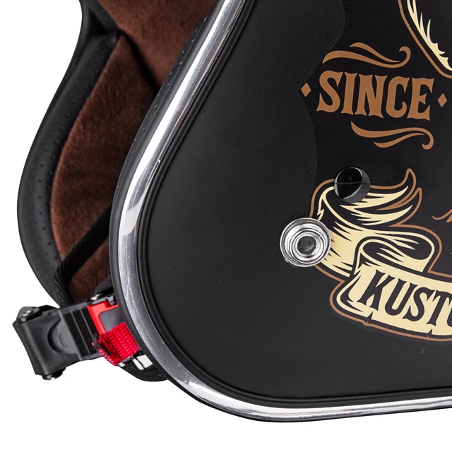 Мото каска W-TEC Kustom Black Heart - Ride Culture, матово черно
